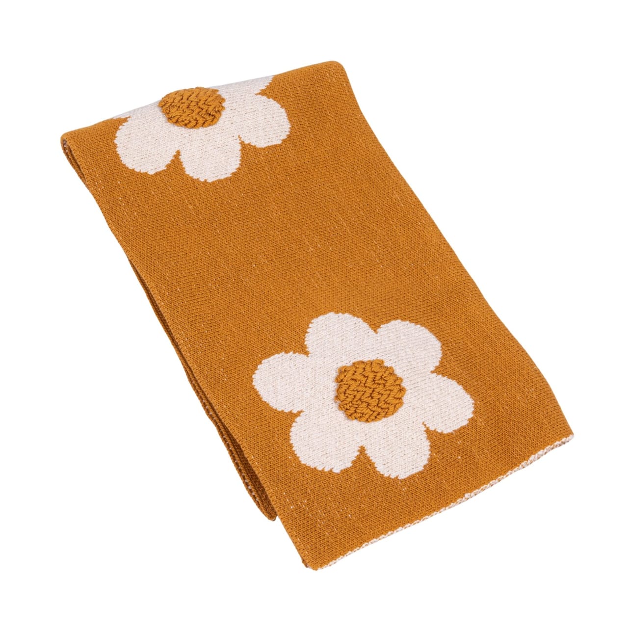 Hello Honey® Yellow Flower Prints Cotton Knit Baby Blanket